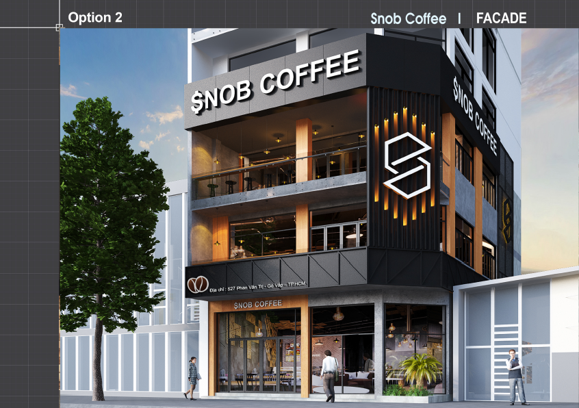 dự án thiết kế snob coffee phan văn trị